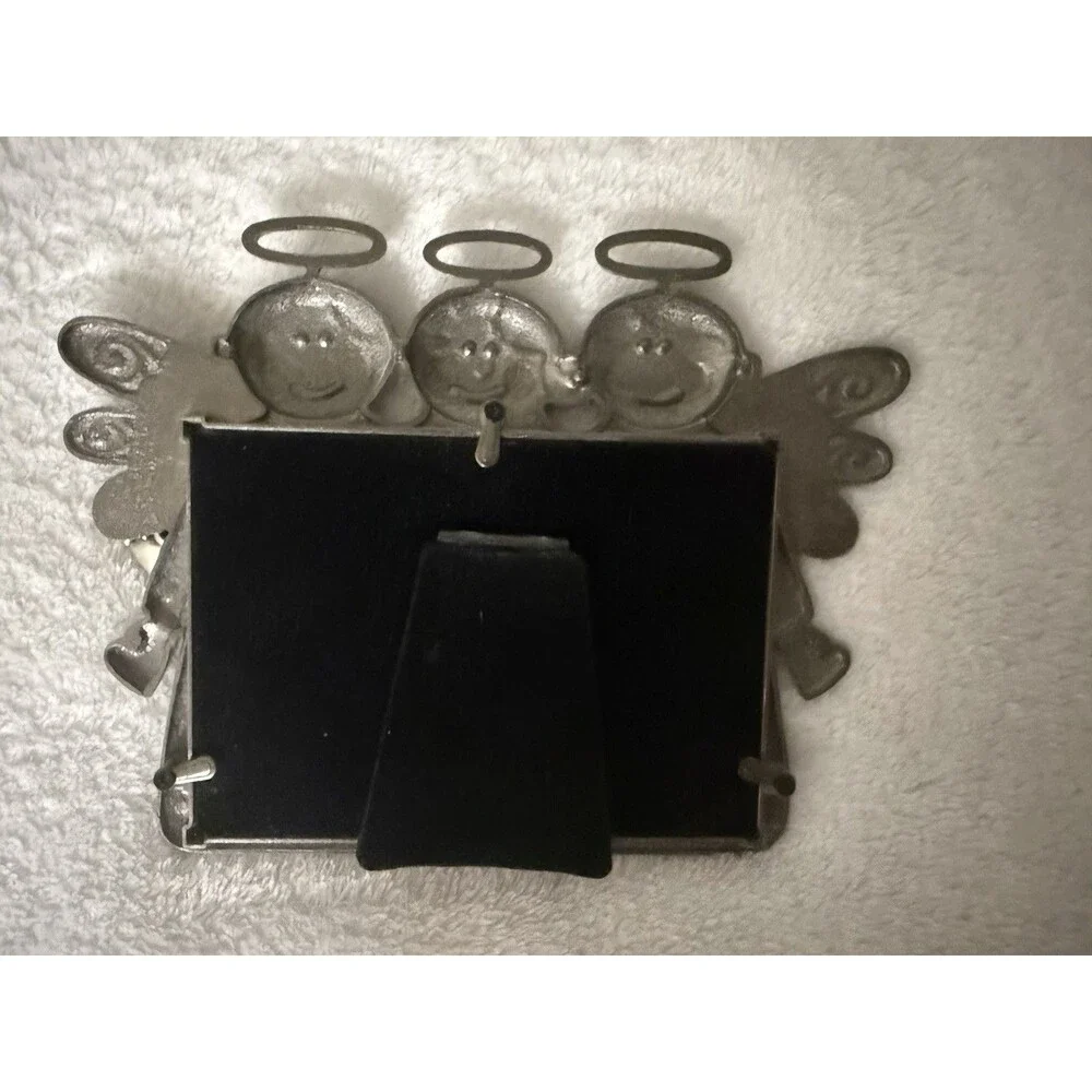 Grandkids Metal Picture Frame 4x6 Silver Tone Cute Kids Hearts Charm